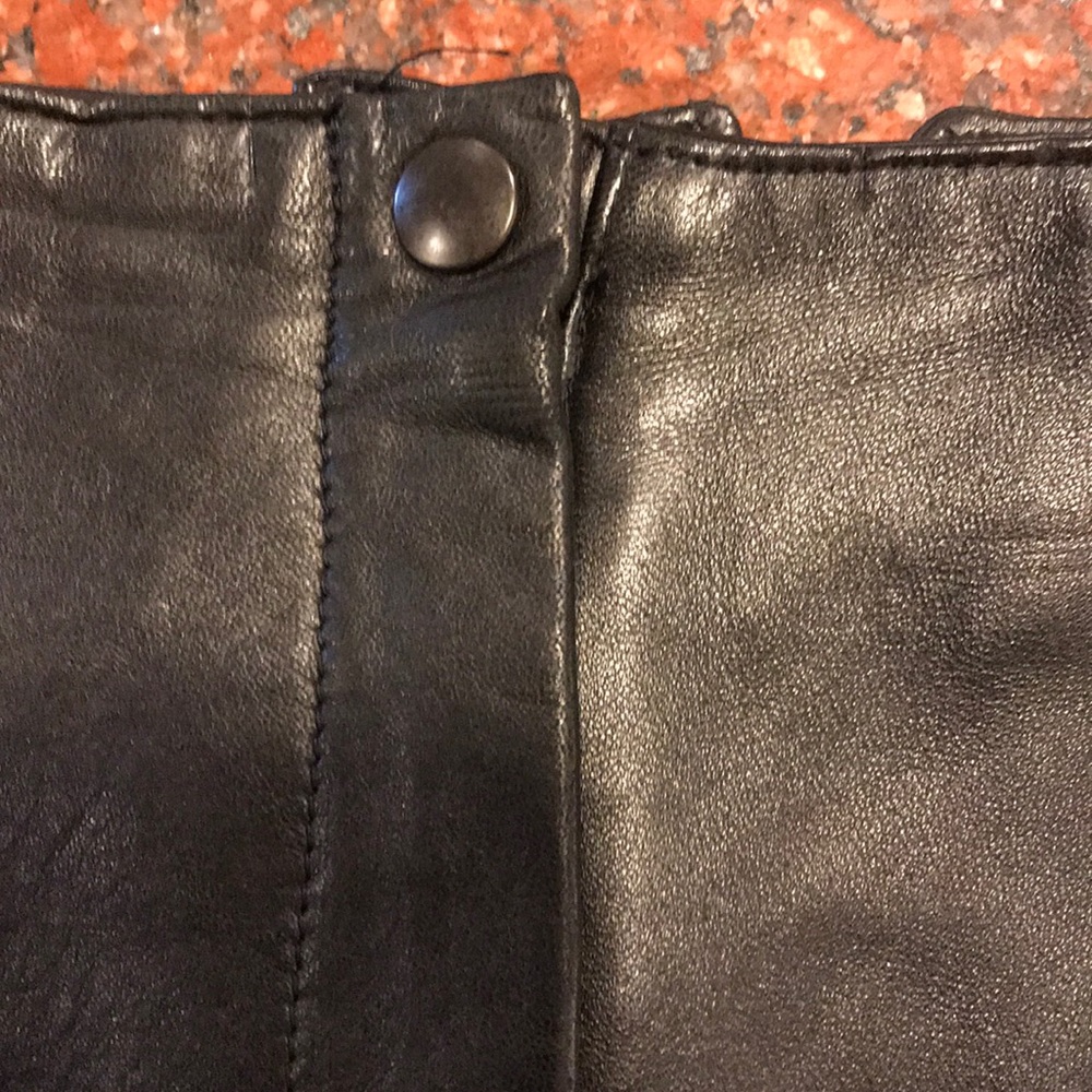 Black Genuine Leather Skirt - Picture 2 of 8